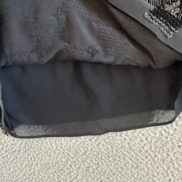 Erin Featherston Silk Beaded Dress Cocktail Scoop‎ Fringed - Picture 6 of 13